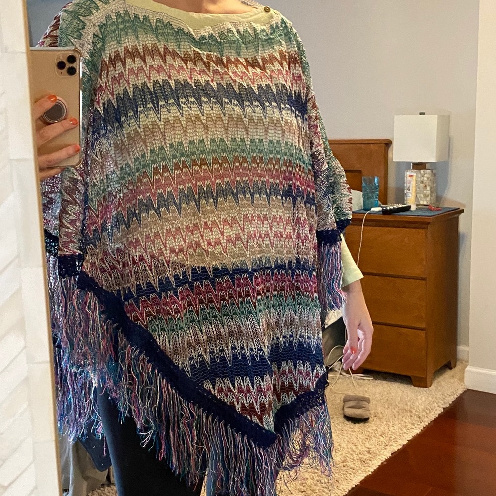 Missoni Intarsia Scalloped Edge Poncho